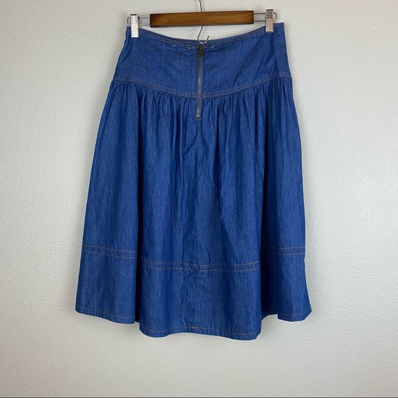 Jealous Tomato Boho Denim Drop Waist Skirt Sz M - Picture 4 of 8